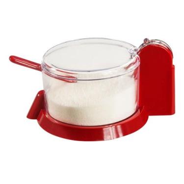 Imagem de Açucareiro com Tampa e Alça + Colher Acrílica - Plastutti, Vermelho