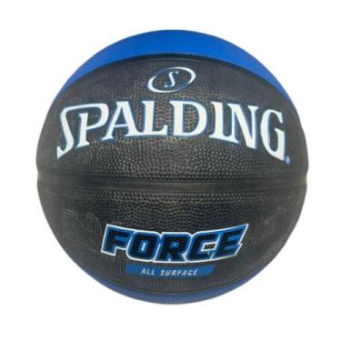 Imagem de Bola de Basquete Spalding Force Oficial, Preto, Azul, 7