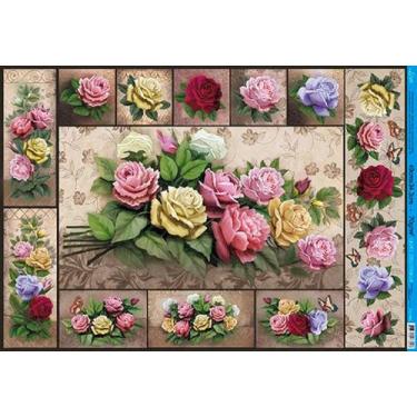 Imagem de Papel Decoupage Pd-883 Rosas 34,3x49 - Litoarte