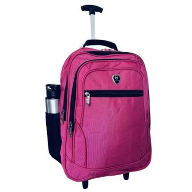 Imagem de Mochila Carrinho Rodinha REFORÇADA NOTEBOOK ROSA IMPERMEAVEL - PVTRIX