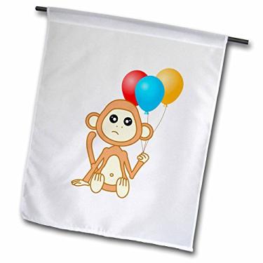 Imagem de 3dRose fl_6330_1 Balões de Aniversário Bebê Macaco, Bandeira de Jardim, 30 x 45 cm