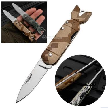 Imagem de Mini Canivete Míssil Chaveiro Militar Camuflagem Lâmina Dobrável Multi