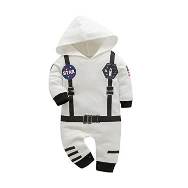 Imagem de LXKIKMM Baby Toddler Boy Astronaut Outfit Space Suit Halloween Costume,White Long Sleeve Rompers 2-3 Years