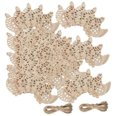 Imagem de oshhni Recortes de animais de madeira inacabados Decorações de batismo Enfeites de parede para sala de estar ação de Graças Artesanato faça você mesmo, Galinha