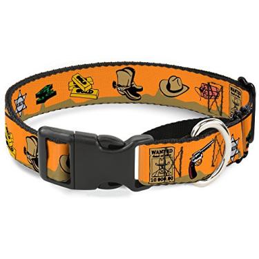 Imagem de Buckle-Down Coleira para cachorro martingale - Velho Oeste Multicolorido - 3,8 cm de largura - Serve para pescoço de 40,6 a 58,4 cm - Médio