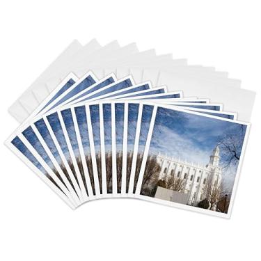 Imagem de 3dRose Cartões comemorativos - Uma imagem quente do lado sul do templo de São Jorge - 15 x 15 cm, conjunto de 12 (gc_284212_2)