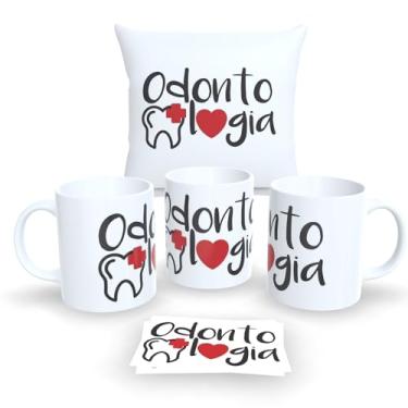 Imagem de Kit Personalizado Com Almofada 30x30cm e Caneca de Porcelana Profissões (Odontologia 2)