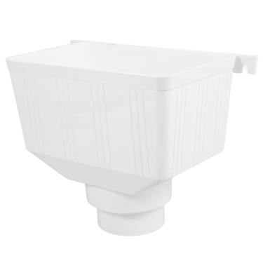 Imagem de Adaptador de calha para tubo de drenagem PVC, de coleta de água da chuva de 110 x 75 mm com desviador de calha e funil quadrado, compatível com calha 3x4 e PVC de cano de drenagem