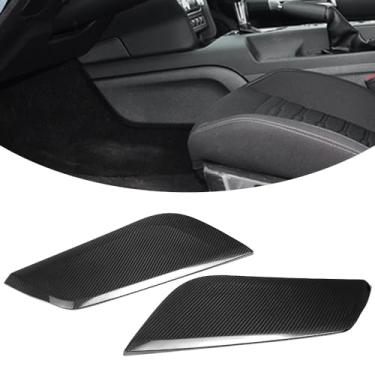 Imagem de Jogon Acabamento de painel lateral de mudança de marchas de fibra de carbono genuína para Ford Mustang S650 5.0 GT Dark Horse Ecoboost 2024 Nova faixa decorativa de engrenagem de console central (CF