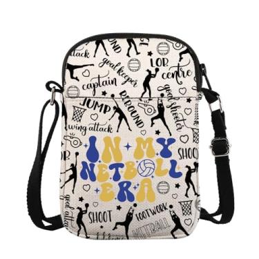 Imagem de Bolsa tiracolo para amantes de Netball Best Netball Player Coach Gift Netball Competition Gift In My Netball Era Bolsa de mão, Netballeracross