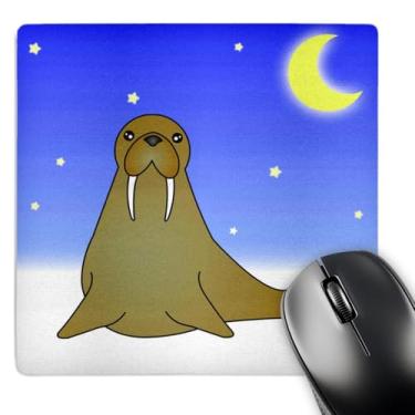 Imagem de 3dRose Mouse pad fofo morsa na neve de 20,3 cm x 20,3 cm (mp_6300_1)