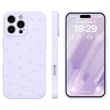 Imagem de ZCDAYE Capa de silicone para iPhone 16 Pro, estampa de gravata borboleta, forro de microfibra macia, à prova de choque, capa protetora para meninas e mulheres, roxa