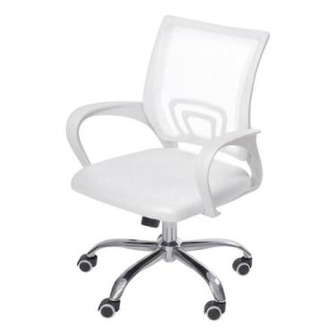Imagem de Cadeira Giratória De Escritório Branca Rodinhas Executiva - Arquitetiz