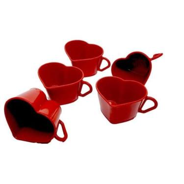 Imagem de Xícara Coração Café - Plástico Café Presentear Uso Diário - Filtros Sã