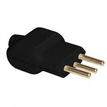 Imagem de Pino Prensa Cabo Macho Interneed 2 Polos+Terra 10A. Preto 61694 - Kit 