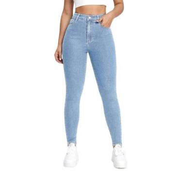 Imagem de Calça Jeans LISA Feminina Skinny Elastano Casual Slim Sport 452 - IRON