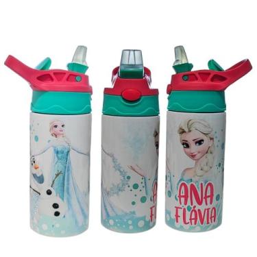 Imagem de Squeeze Térmica Frozen Bico Silicone Infantil Com Nome - Jlssublimaçao