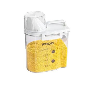 Imagem de Pote Hermético  PET Dispenser para Alimentos  Grãos Cereais Tampa Pote