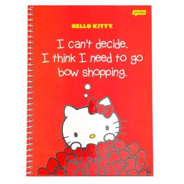 Imagem de Caderno Hello Kitty 177x242 1x1 80FL Jandaia, Vermelho