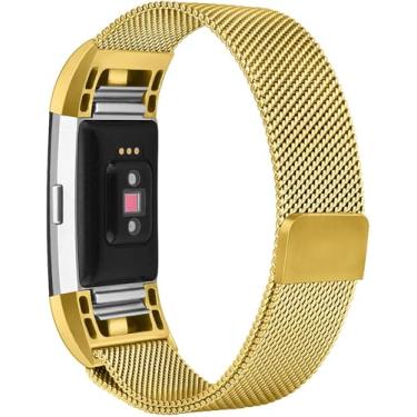 Imagem de Pulseiras unissex para Fitbit Charge 2 - Pulseira de substituição - Nandos-Store (Gold)