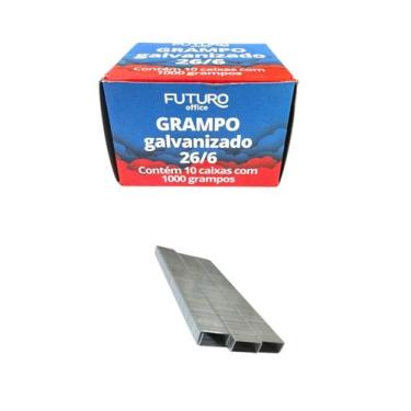 Imagem de Kit 20mil Grampo Galvanizado 26/6 com  prendedor de folhas - Genérica