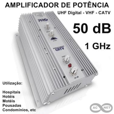 Imagem de Amplificador de Potência 50 DB UHF-VHF-CATV Proeletronic