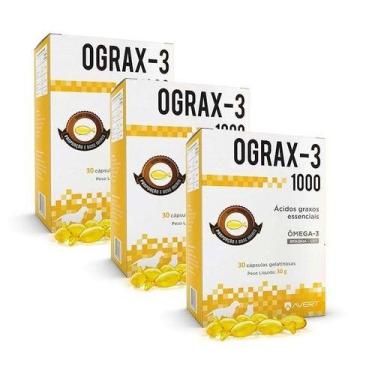 Imagem de Kit 3 Suplemento Ograx3 1000mg 30 Capsulas - AVERT SAUDE ANIMAL