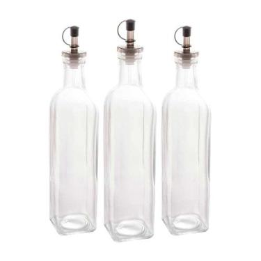 Imagem de Kit 3 Garrafas para Azeite de Vidro com Tampa Lyor 510ml