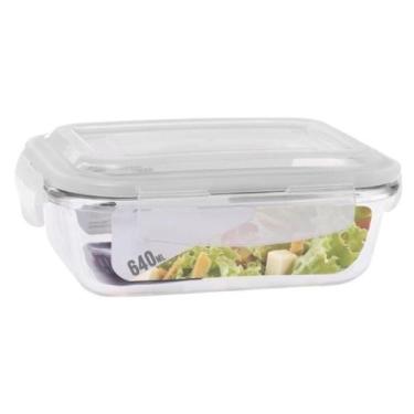 Imagem de Pote Vidro Hermético Marmita Mantimentos Tampa 640Ml - Uni