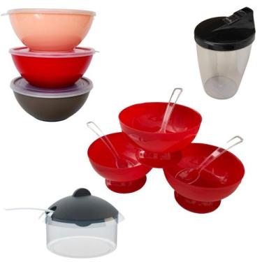 Imagem de Kit Completo para Cozinha: Farinheira, Açucareiro, Taças e Vasilhas de