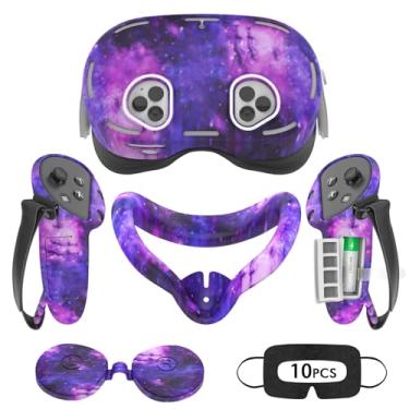 Imagem de Rechale Conjunto De Capa De Silicone Compatível Com Oculus/Meta Quest 3S, Acessórios Vr Para Meta Quest 3S, Conjunto De Capa Protetora Inclui Capa Para Controle, Capa Para Rosto, Capa Vr Shell (Roxo