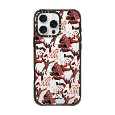 Imagem de CASETiFY Capa Impact para iPhone 16 Pro Max [Deadpool & Wolverine Co-Lab / Proteção contra quedas de 2 metros/Magsafe] - Capa padrão Deadpool - Preto transparente
