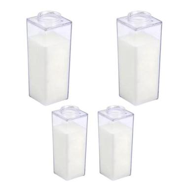 Imagem de Kit 4 Garrafas Caixa De Leite Geladeira Água Acrílico 500ml - Top Chef