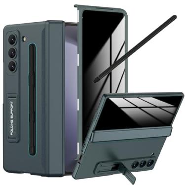 Imagem de YQODSZ Capa para Samsung Galaxy Z Fold 5 com protetor de tela de privacidade, capa de telefone anti-espião Fold5 com suporte para caneta S e suporte Stylus para dobradiça proteção de privacidade para