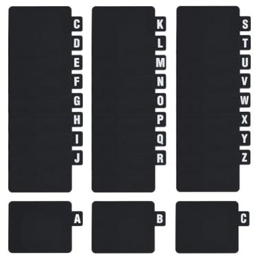 Imagem de UNICRAFTALE Cerca de 26 peças divisórias de discos de vinil DVD A-Z divisórias alfabéticas de plástico divisórias de arquivo organizadoras com abas do alfabeto para armazenamento de estante de livros