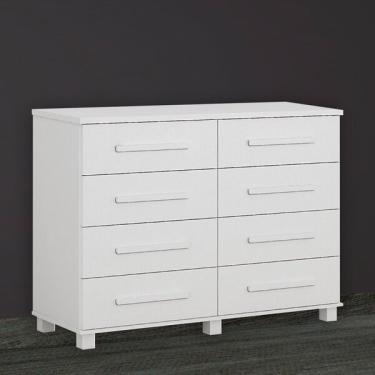 Imagem de Cômoda Para Quarto Mdf/mdp 8 Gavetas San Marino Branco