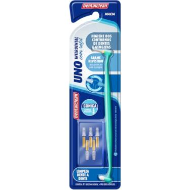 Imagem de Escova de dentes unitufo Uno Dentalclean com suporte para Interdental Cônica - Refil cônico 6 unidades, Dentalclean
