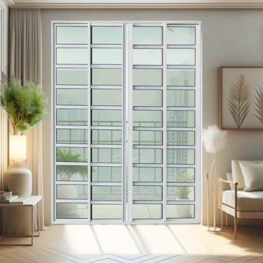 Imagem de Porta de Correr com Travessas 4 Folhas Moveis 210 X 200 Elite com Fech