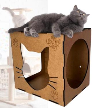 Imagem de Brinquedo Nicho Para Gatos Fixo De Parece Com Carpete Antiderrapante