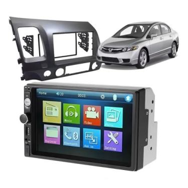 Imagem de Central Multimídia 2 Din Mp5 Honda New Civic 2007/11 Câmera Moldura - 