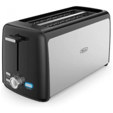 Imagem de Torradeira Elétrica 4 Fatias com 7 Níveis de Tostagem, 110V 1400W, BELLA, Preta e Prata