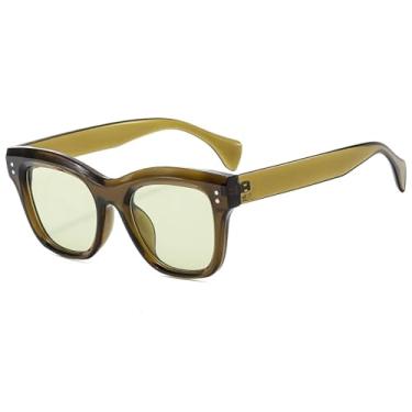 Imagem de JRLLFD Óculos de sol femininos ovais, vintage, elíptico, óculos de sol femininos, óculos de sol Uv400 (tamanho único/verde claro)