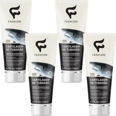 Imagem de Creme Massageador Fashion Cartilagem de Tubarão Bisnaga 200ml Kit 4 Un