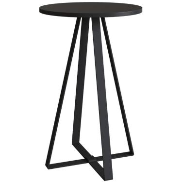 Imagem de Mesa Lateral Redonda Industrial Artesano 40 cm (largura) em mdp Preto Estrutura Metalic...