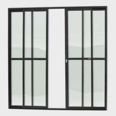 Imagem de Porta de Correr 4 Folhas Super Vidro Liso 210cm x 240cm Brimak