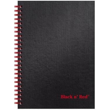 Imagem de Black n' Red Caderno, diário de negócios, 21 cm x 13 cm, 70 folhas, pautado, papel Optik, aplicativo Scribzee, capa dura, encadernado, preto (L67000)