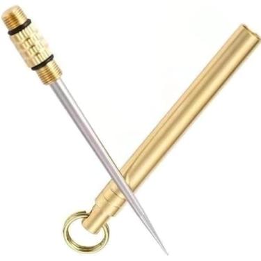 Imagem de Um conjunto de agulhas de suporte de charuto dourado, mini ferramenta de realçador de perfuração de aço inoxidável, ferramenta de campo de montagem de nubber pode ser draga charuto, acessórios