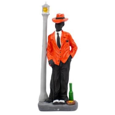 Imagem de Escultura Zé Pelintra no Poste Preto e Vermelho 18 cm Resina - Lua Mís