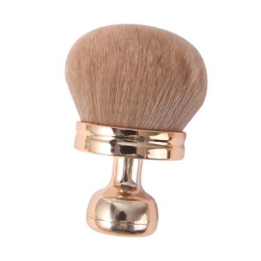 Imagem de predolo Pincel em pó, escova de kabuki, escova de maquiagem compacta, escova de auto -bronzeamento para contorno de rosto e corpo de marcador, Rosa Ouro