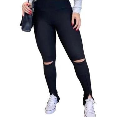 Imagem de Calça Bandagem Grossa Joelho Ziper Cintura Alta - SM MODAS